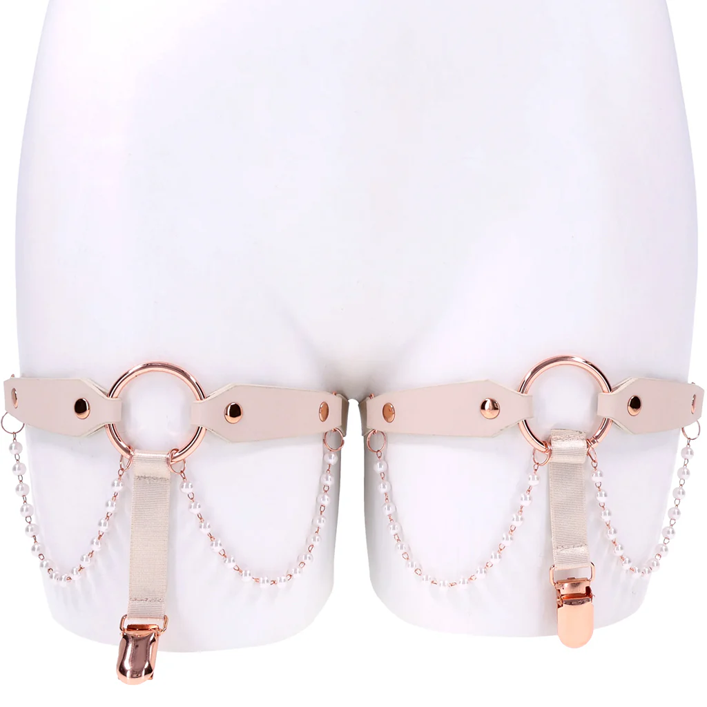 S&M Peaches 'n CreaMe Pearl Garters