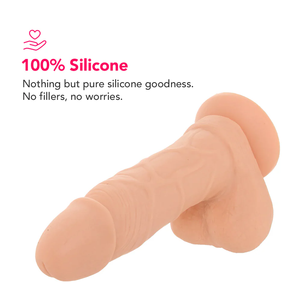 PinkCherry 7 Inch Light Silicone Ballsy Dildo