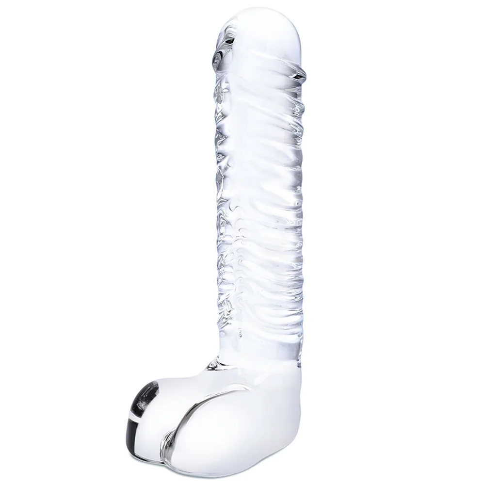 glÃ¤s 8 Inch Realistic Ribbed G-Spot Dildo