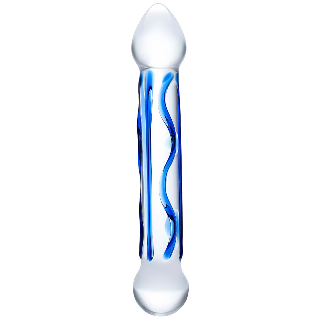 glÃ¤s 6.5 Inch Full Tip Textured Glass Dildo