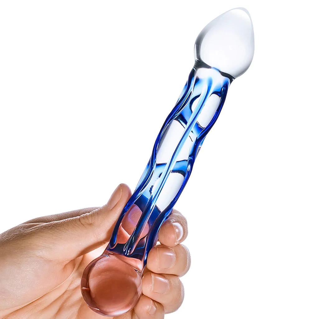 gläs 6.5 Inch Full Tip Textured Glass Dildo