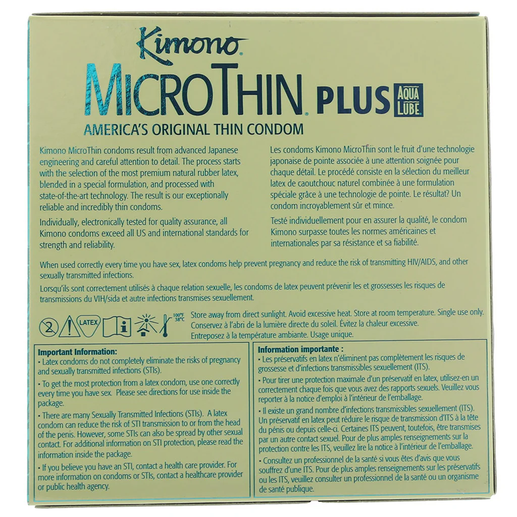 Kimono MicroThin Plus Aqua Lube Condoms in 24 Pack