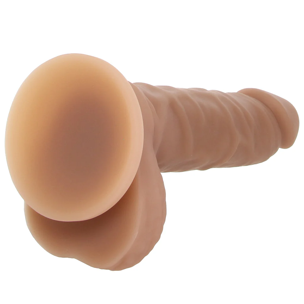 2716-easyriders-7-inch-silicone-dildo-with-balls-in-tan-1.webp