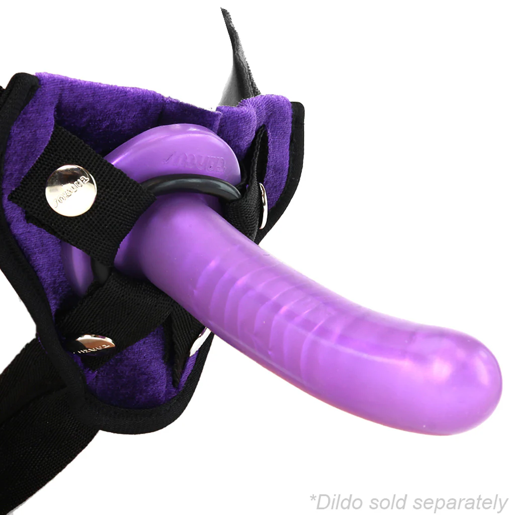Velvet Vibrating Bullet Harness in Purple