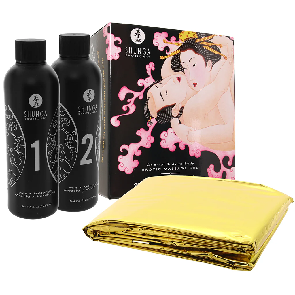 Oriental Nuru Body Slide Kit in Strawberries and Champagne