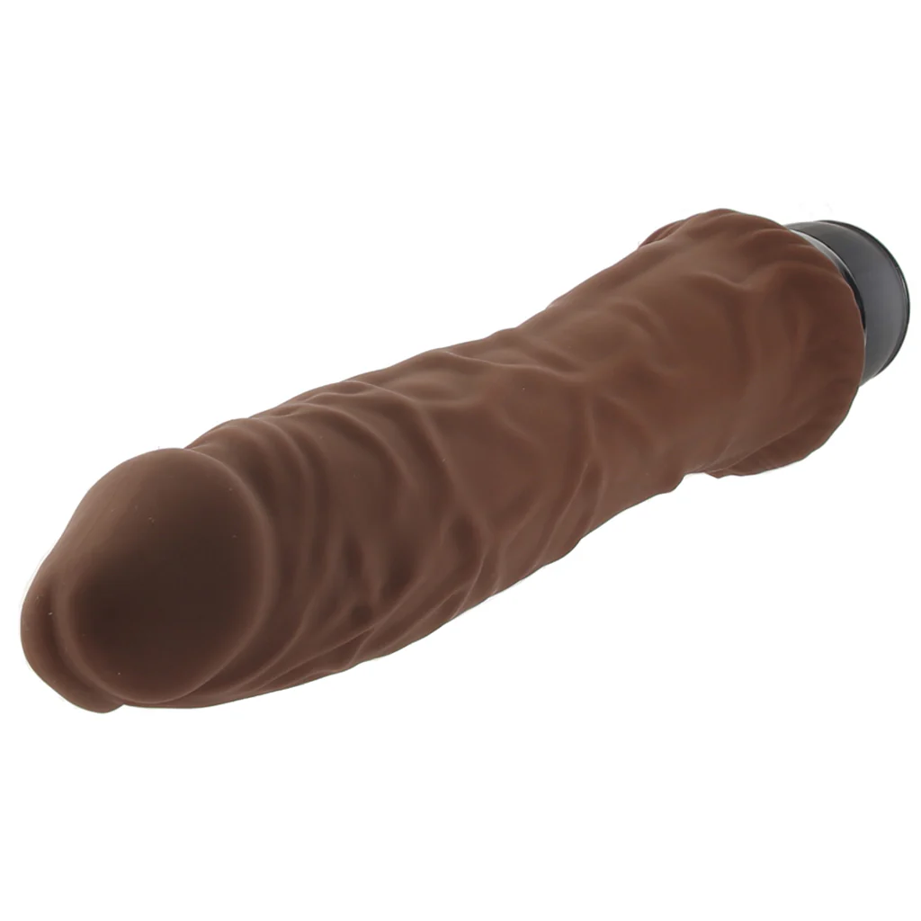 Power Cock 8 Inch Girthy Realistic Vibe in Dark Brown