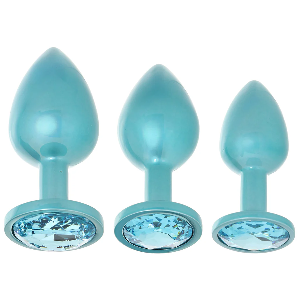 Rear Assets 3 Piece Metal Butt Plug Kit in Teal 1 3689-rear-assets-3-piece-metal-butt-plug-kit-in-teal-1.webp