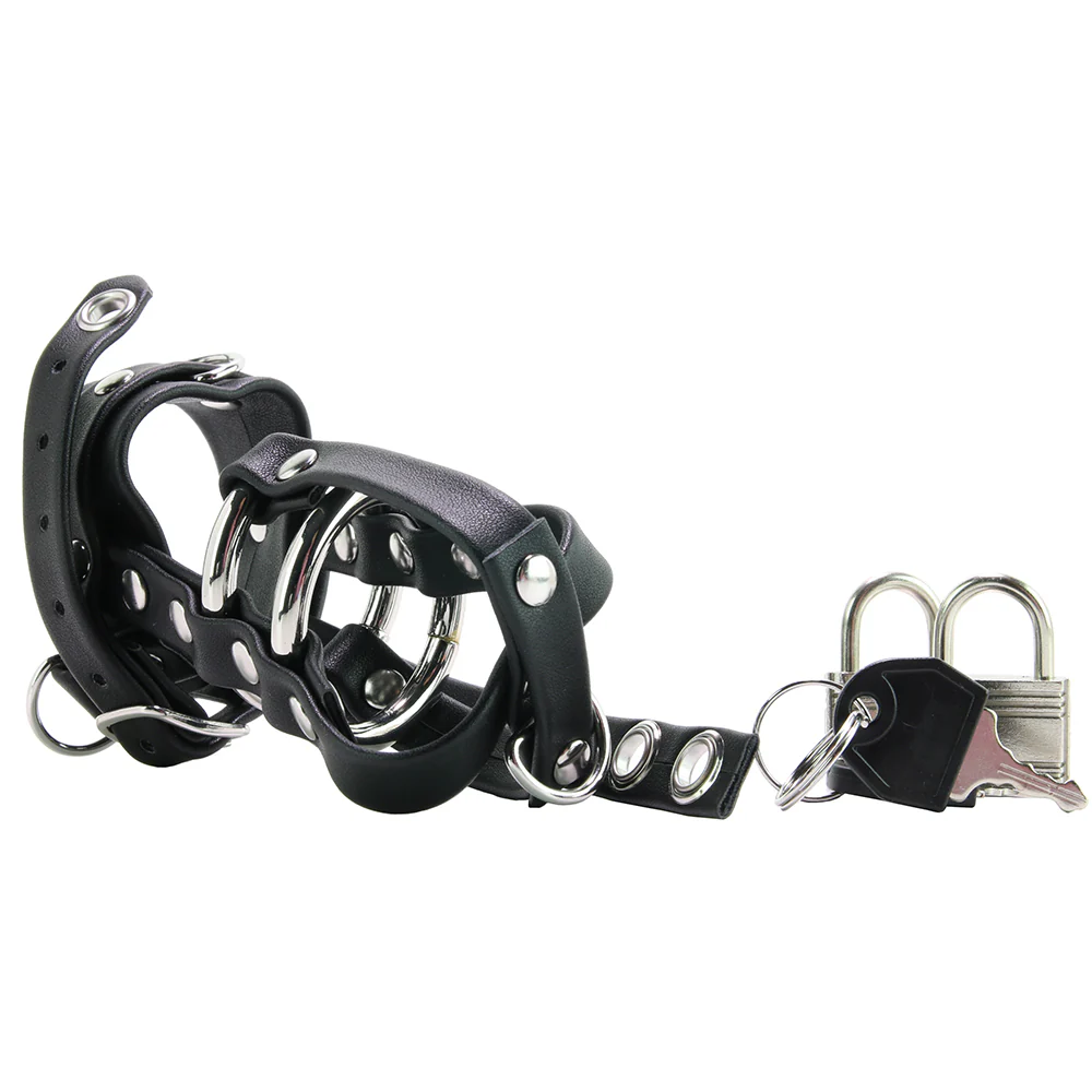 Blue Line Gimp Cock Chastity Sheath with C-Ring