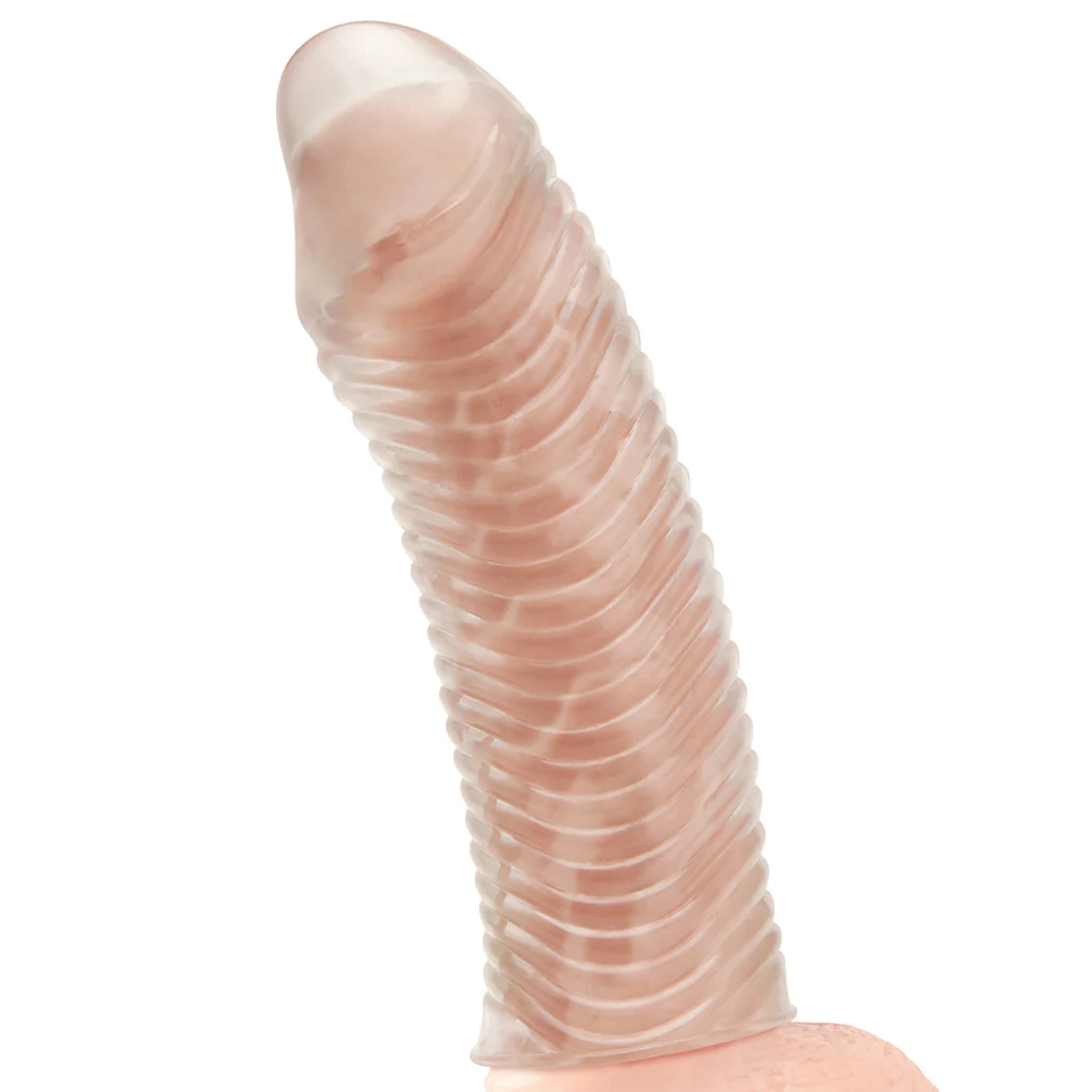 Blue Line 6.5 Inch Wavy Ribbed Penis Extension Sleeve