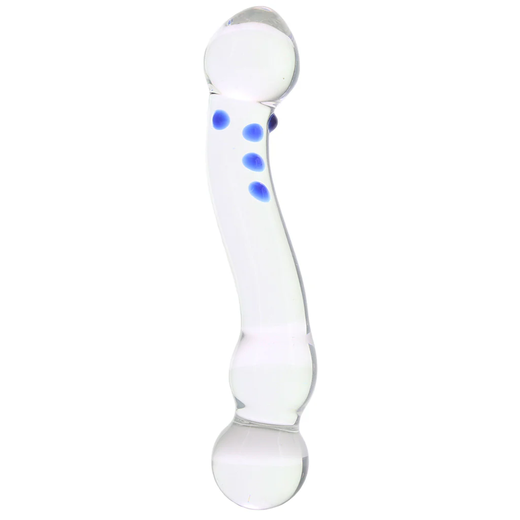 glÃ¤s 6 Inch Curved G-Spot Nubby Glass Dildo