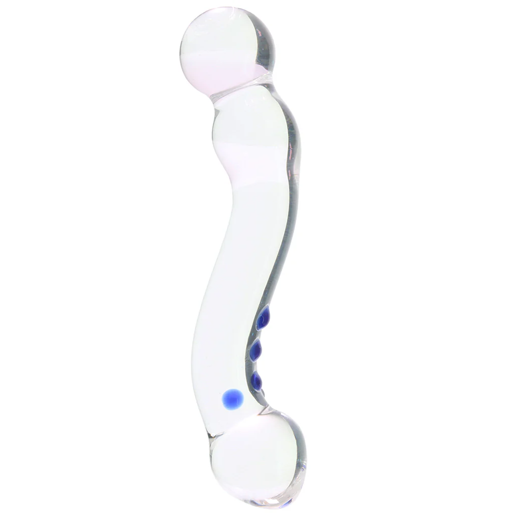 glÃ¤s 6 Inch Curved G-Spot Nubby Glass Dildo