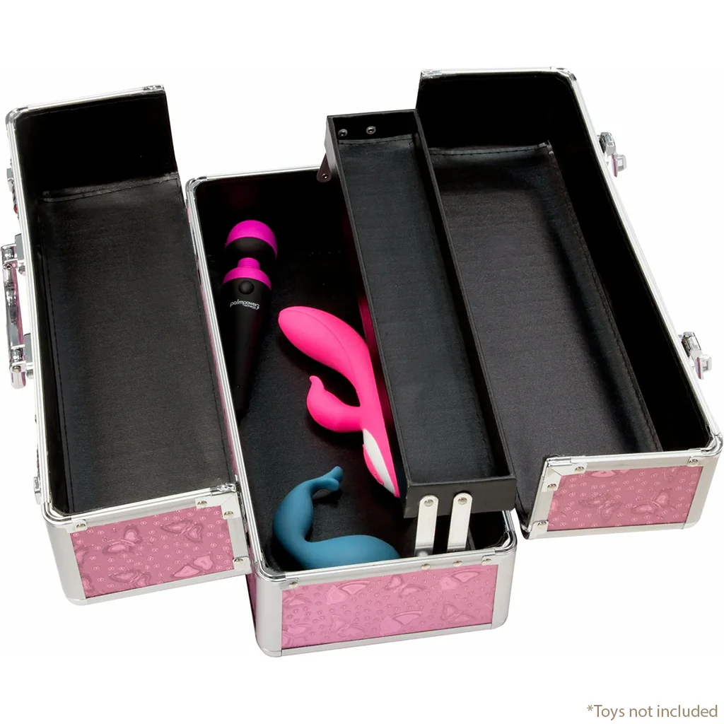 Simple and True Lockable Large Vibrator Case in Pink