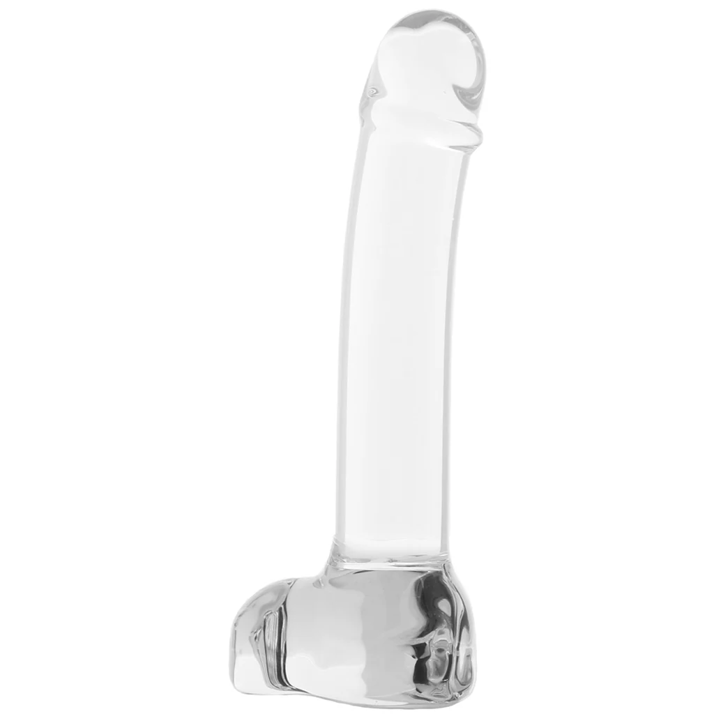 glÃ¤s 7 Inch Realistic Curved G-Spot Glass Dildo