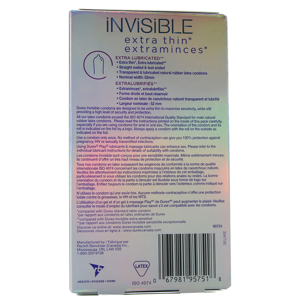 Invisible Extra Smooth Condoms in 8 Pack