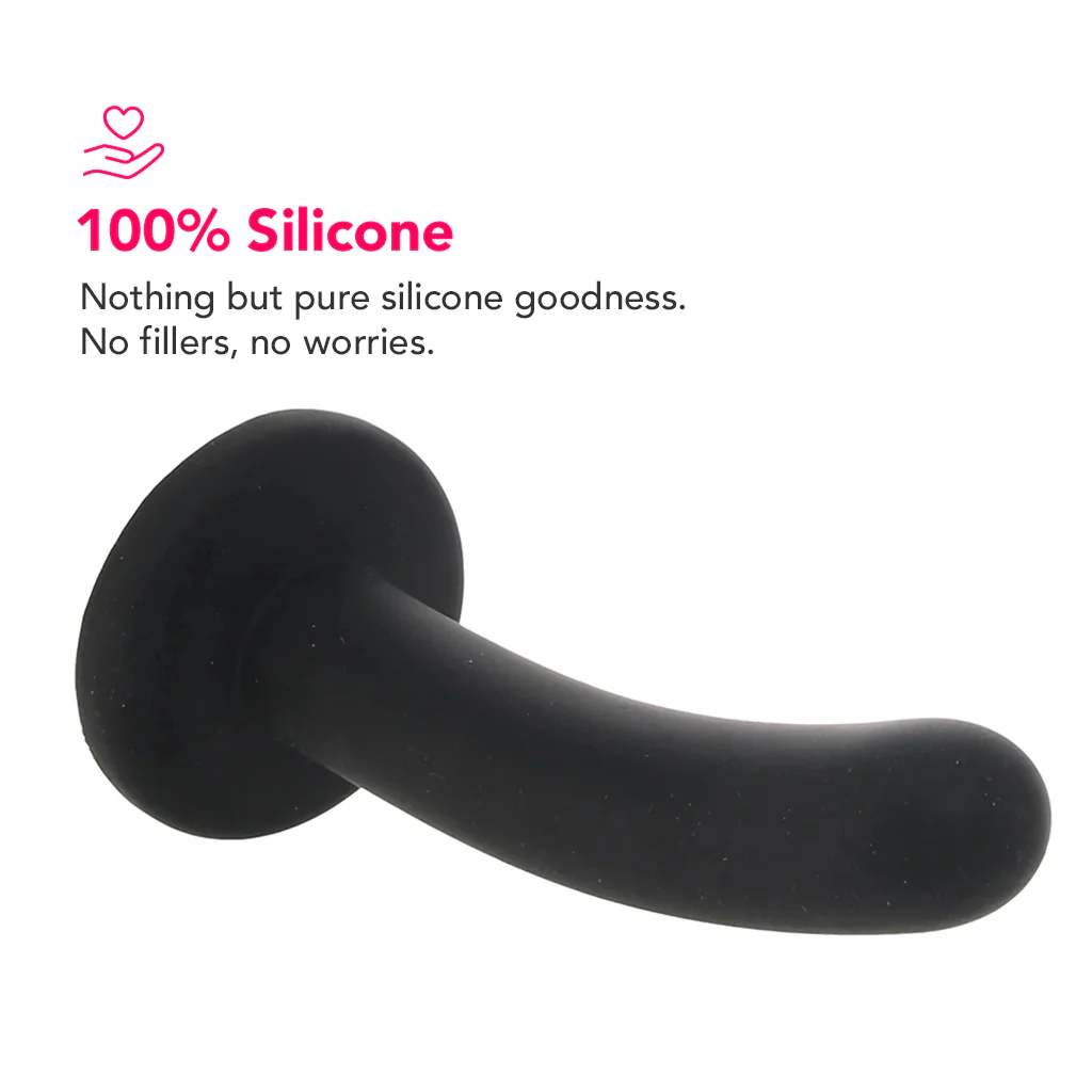 PinkCherry Premium 6 Inch Black Silicone Slim Anal Dildo