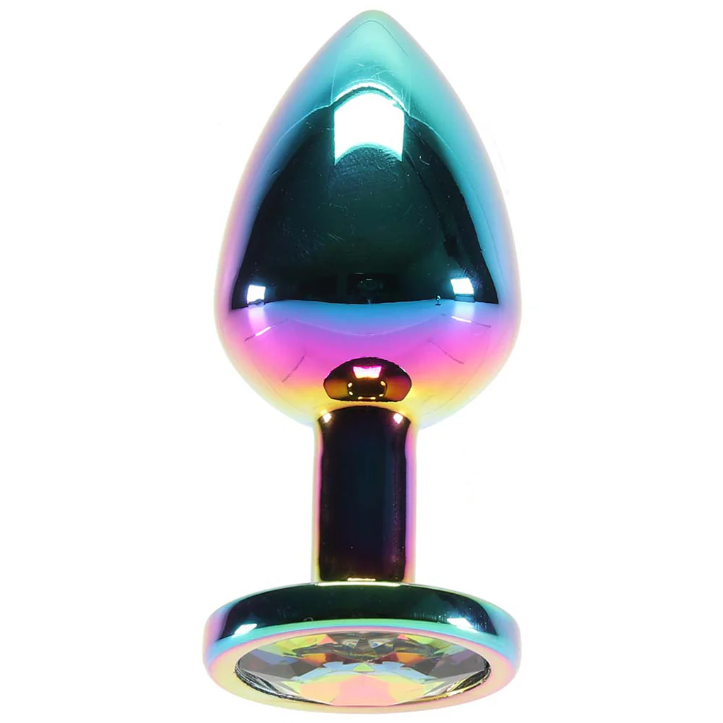 Medium Aluminum Plug with Rainbow Gem in Multicolor 1 765-medium-aluminum-plug-with-rainbow-gem-in-multicolor-1.webp