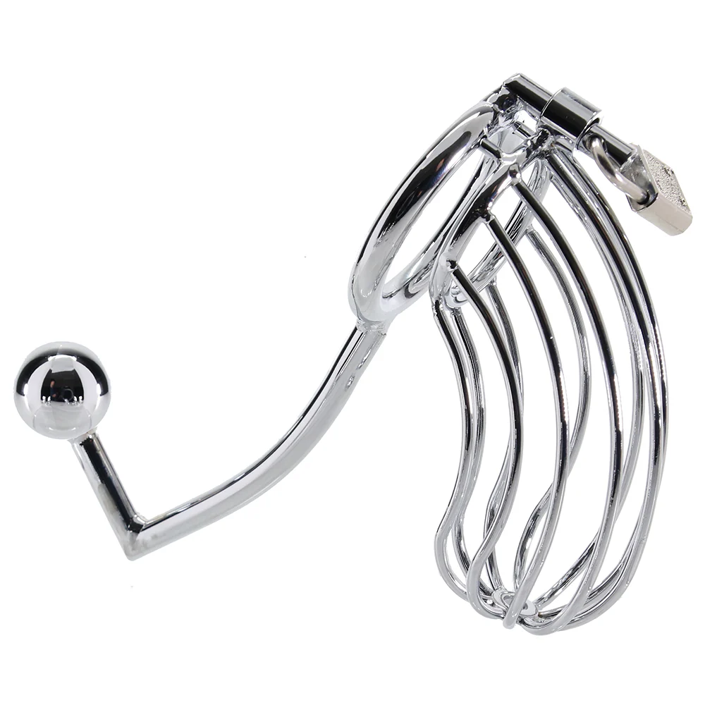 Blue Line Cock Cage with Anal Stimulator